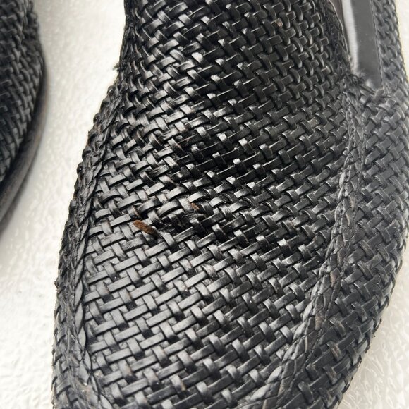 Braganos Men 9 Old Money Loafers Black English Calf Leather Slip On Finely Woven - Picture 14 of 15